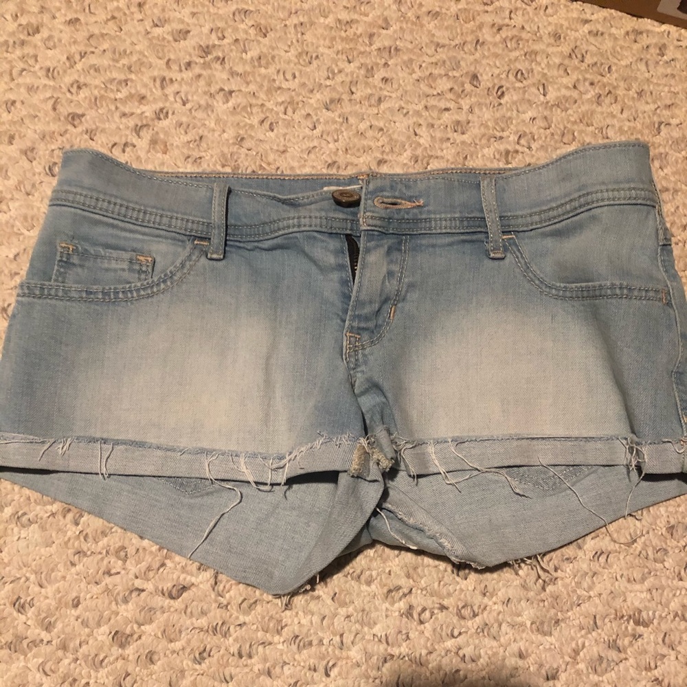 Hollister Light Wash Low Rise Denim Shorts